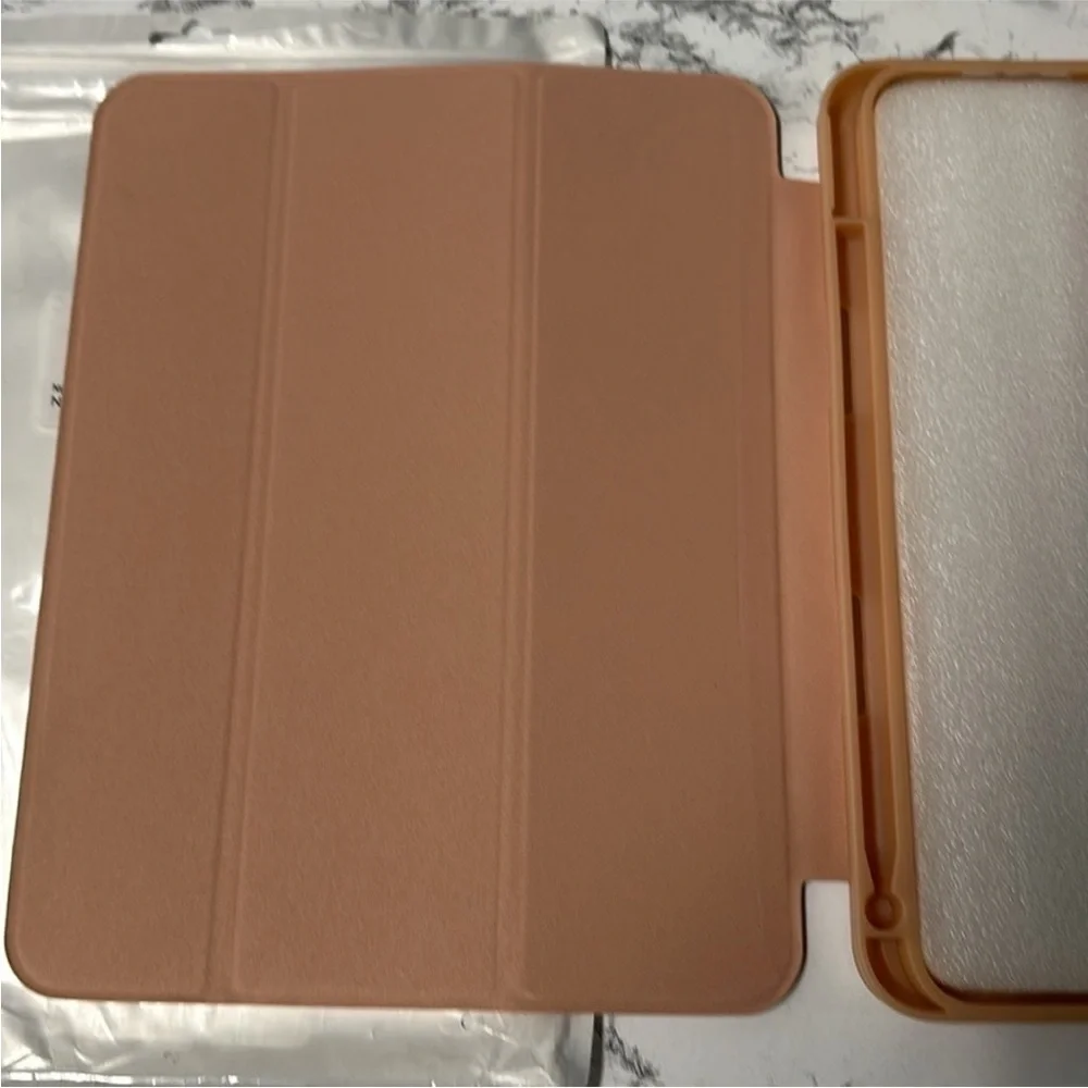 Tablet Case Rose Gold With Pencil Holder Trifold Stand